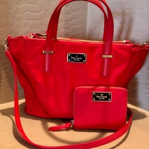 Kate Spade Red Alyse Wilson Road & matching wallet